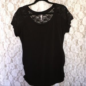 Splash Black Lace Top